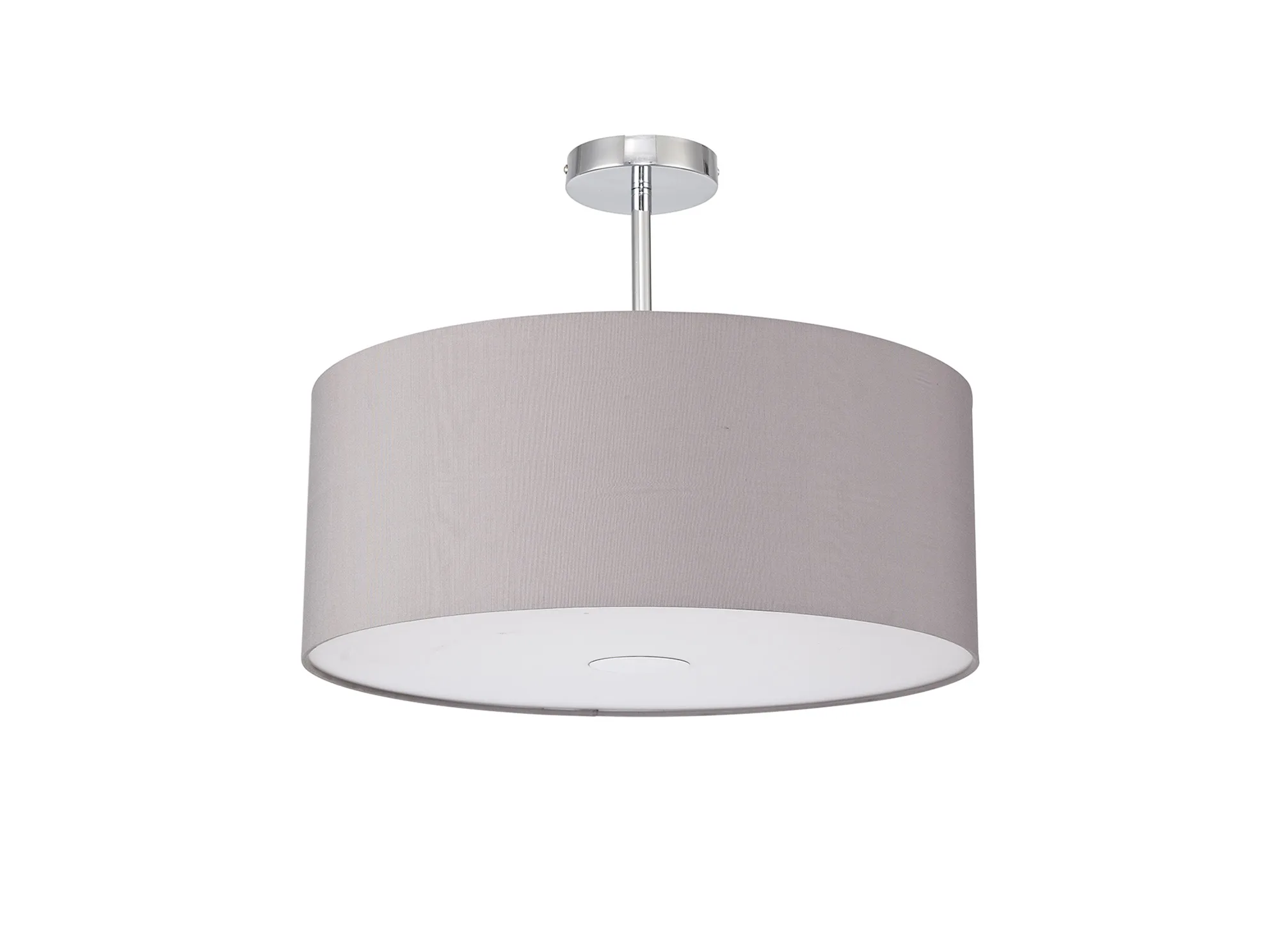 Baymont 50cm Semi Flush 1 Light Polished Chrome, Grey, Frosted Diffuser DK0110  Deco Baymont CH GR